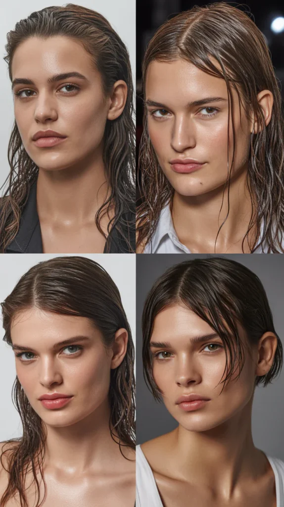 The Wet-Look Slicked Style