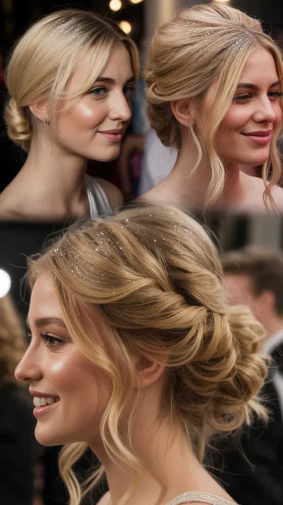 Glitter Root Blonde Updo