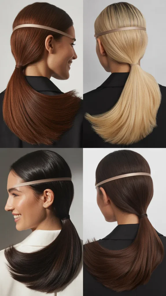 Sleek Low Ponytail with Headband