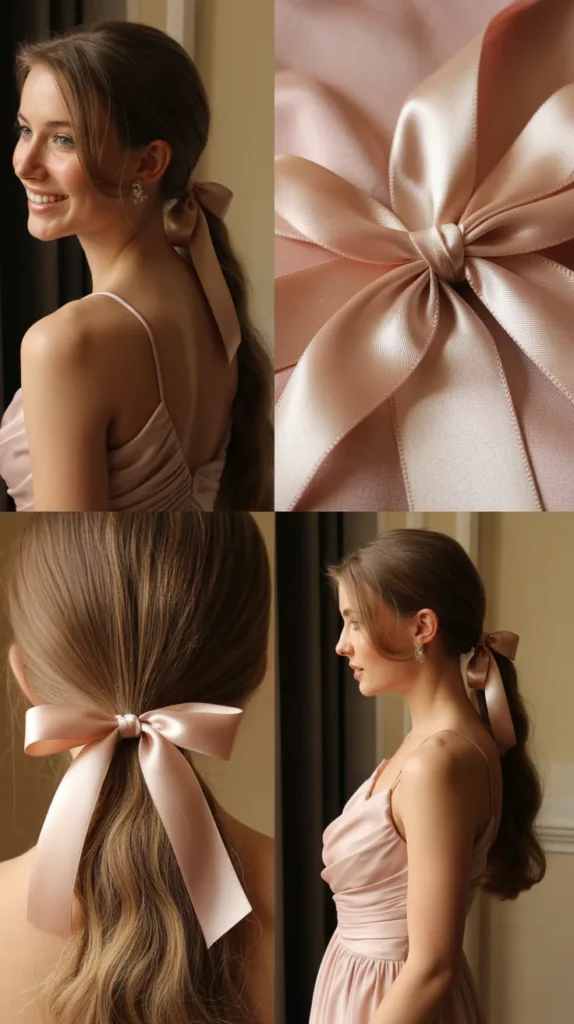  Ponytail with Ribbon Wrap