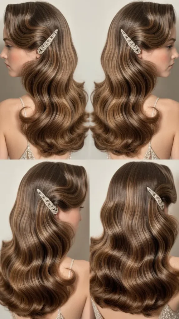 Classic Brunette Hollywood Waves