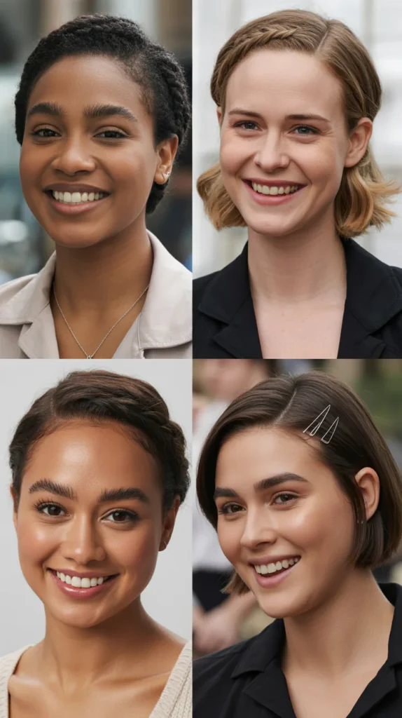 Half-Up Style for Short Hair (Bob/Lob)