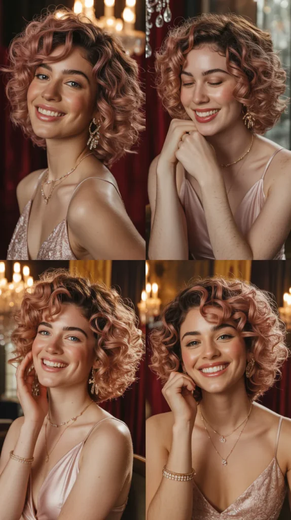 Rose Gold Ombre Curly Wig