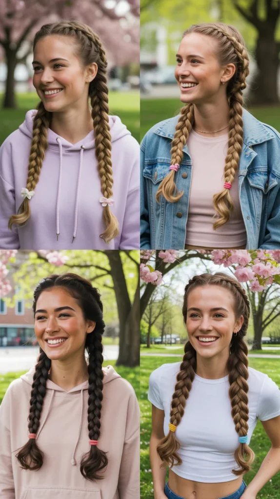 Dutch Braid Pigtails