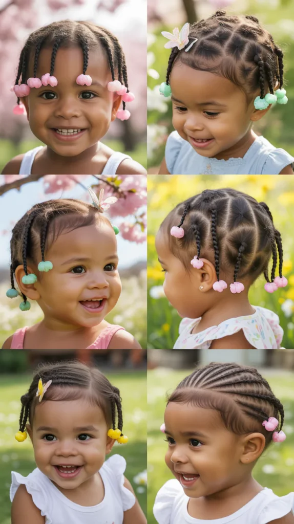 Cornrows with Spring Accessories