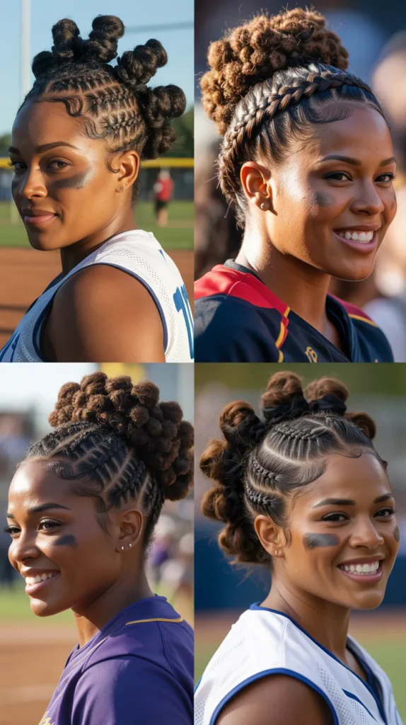 Bantu Knot Out with Braided Crown