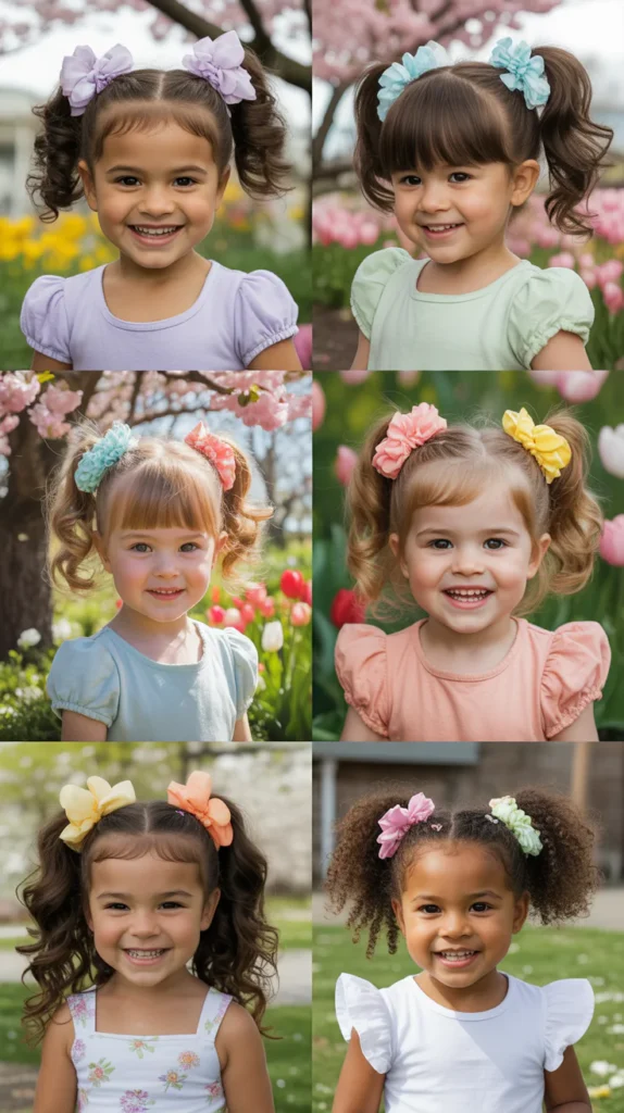 High Pigtails with Curled Ends