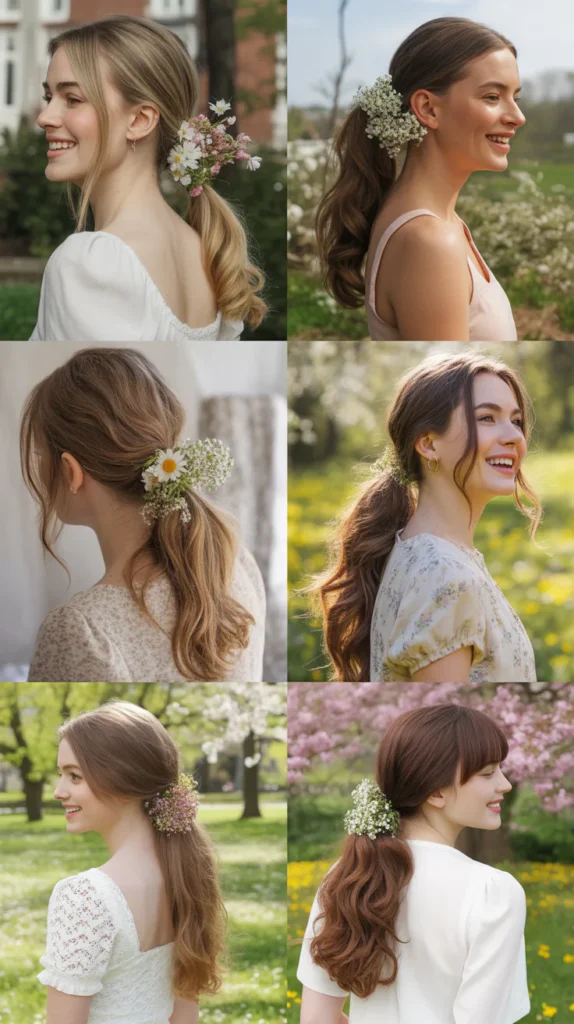 Floral Accessorized Ponytail