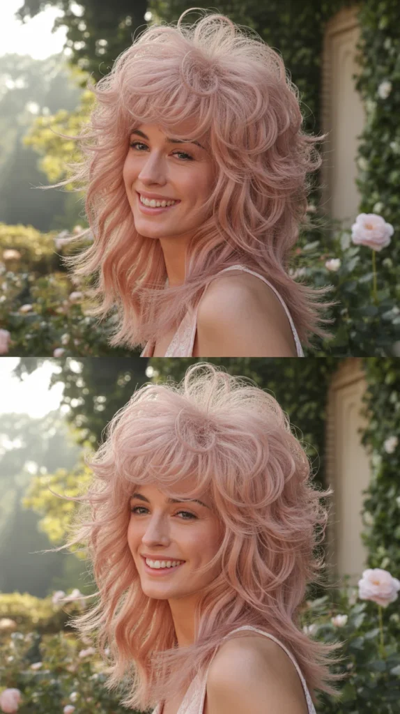 Blush Pink Crimped Feathered Layers