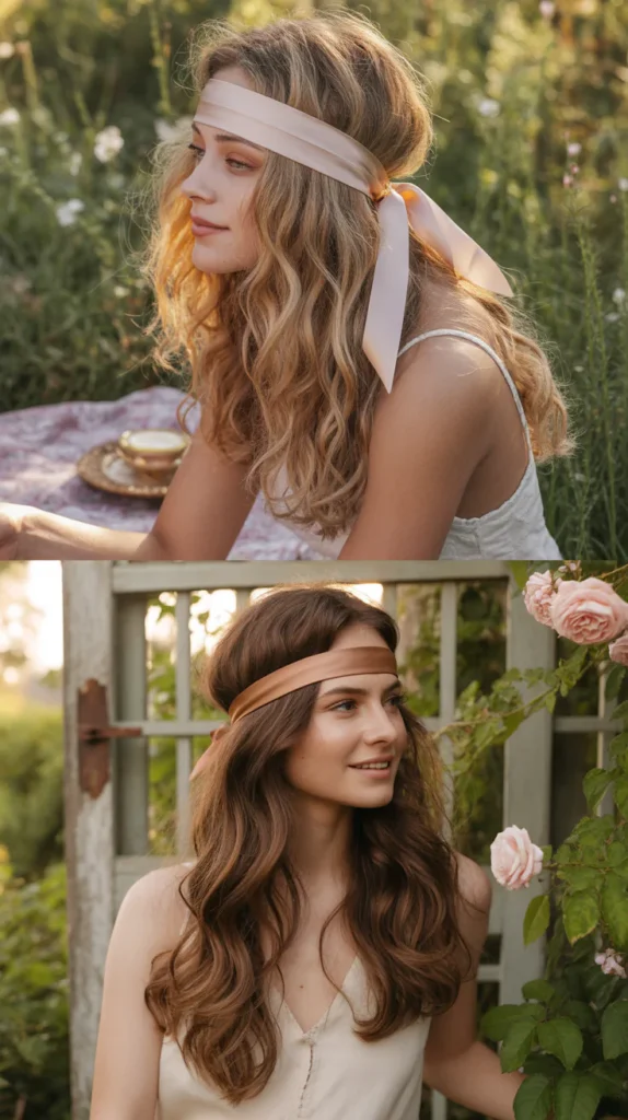 Loose Waves with Boho Ribbon Headband