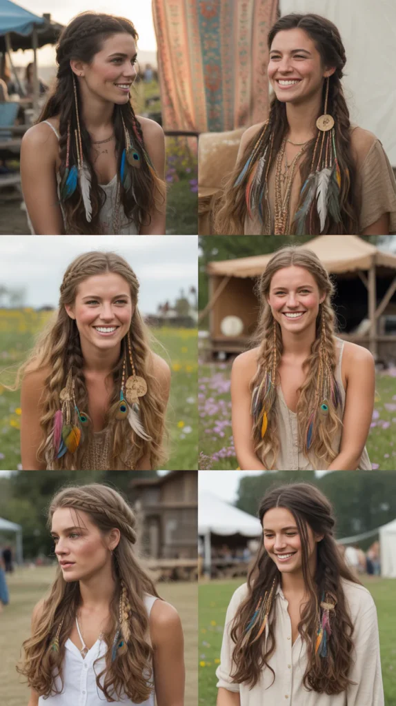 Boho Side Braid with Accessories