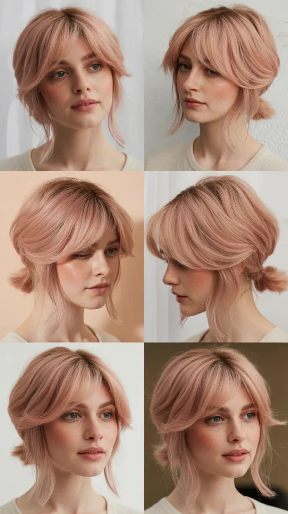 Millennial Pink Half Up Half Down with Textured Layers
