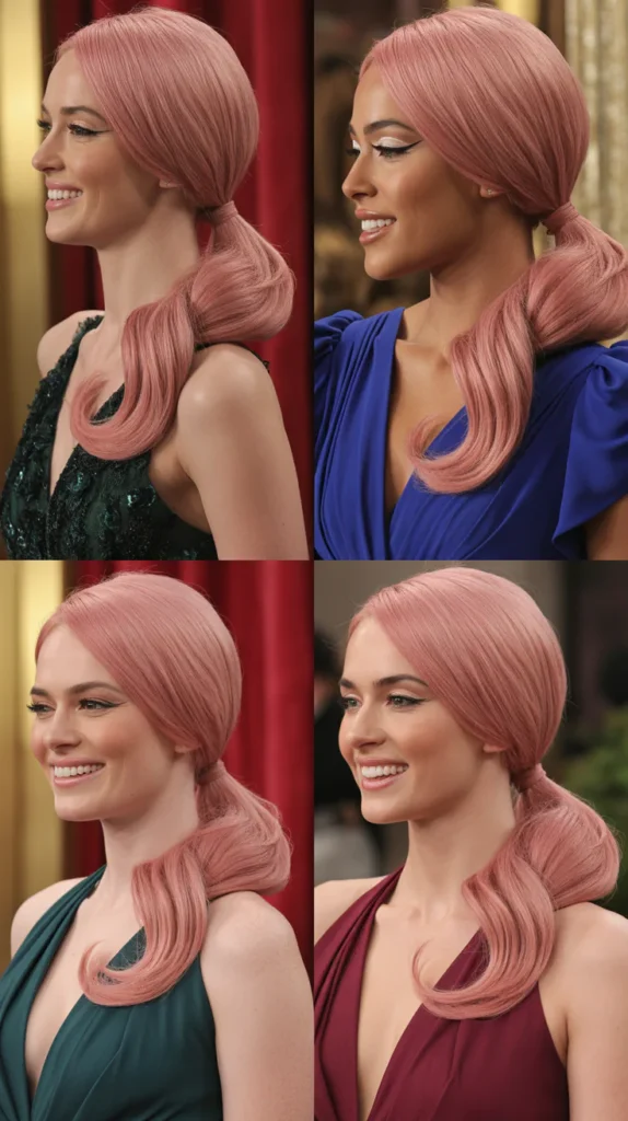 Sleek Wrap-Around Pink Ponytail