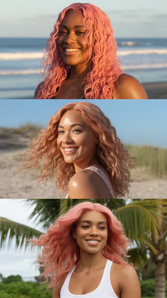 Pink Wet and Wavy Wig