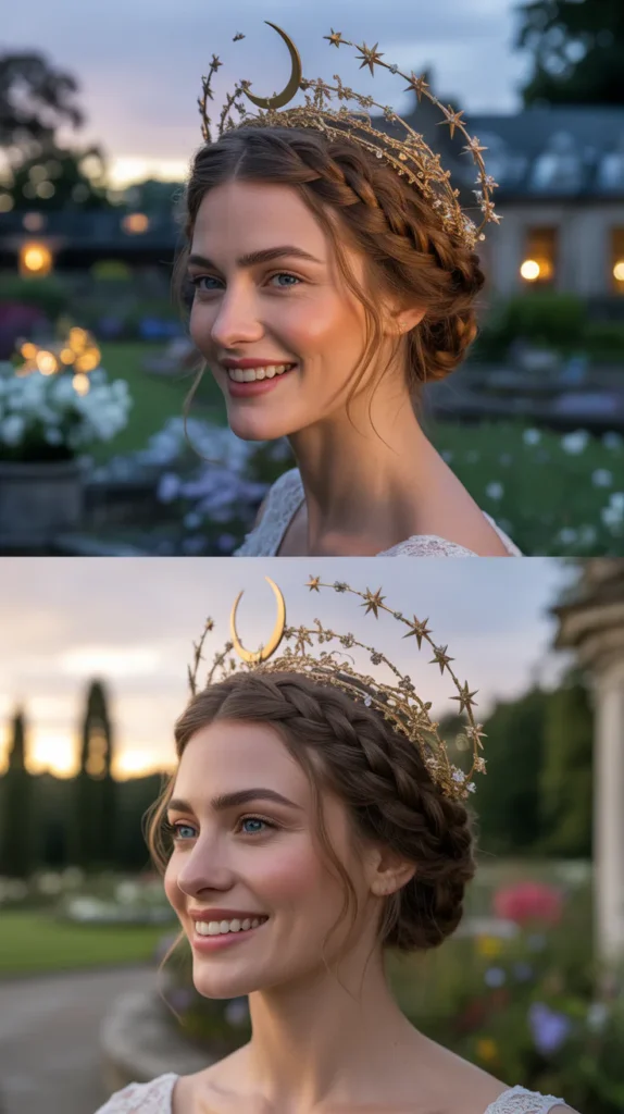 The Braided Halo with Gold Celestial Tiara