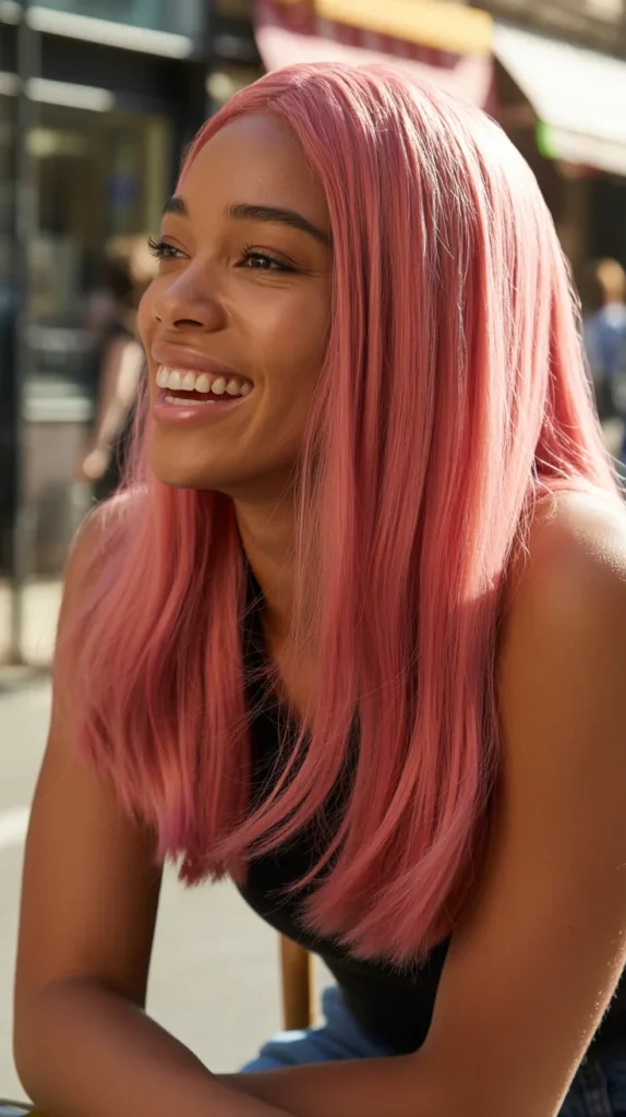 Pink Yaki Straight Wig