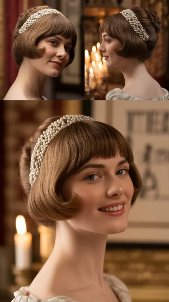 Pearl-Adorned Short Updo