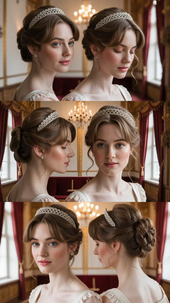 The Classic Regency Updo with Pearl Tiara