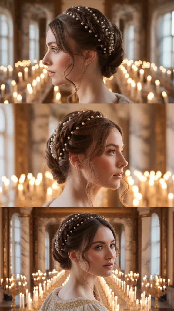 Braided Updo with Pearl Detailing