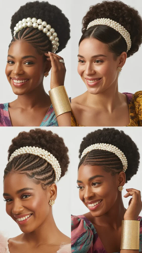  Afro Puff with Braided Front Section