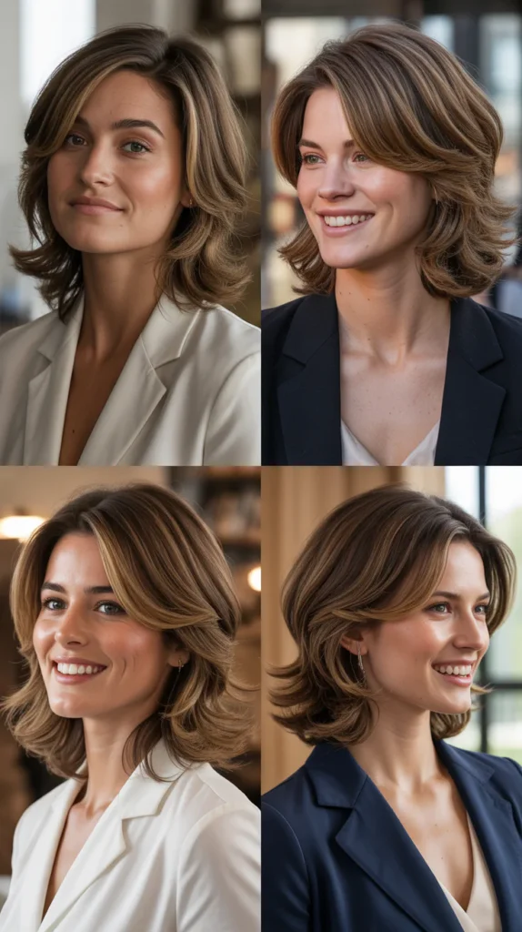 Half-Up for Medium-Length Hair with Layers