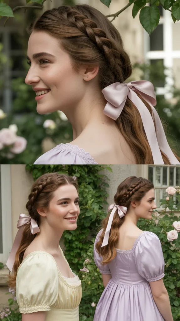 Braided Half-Up with Ribbon Tie