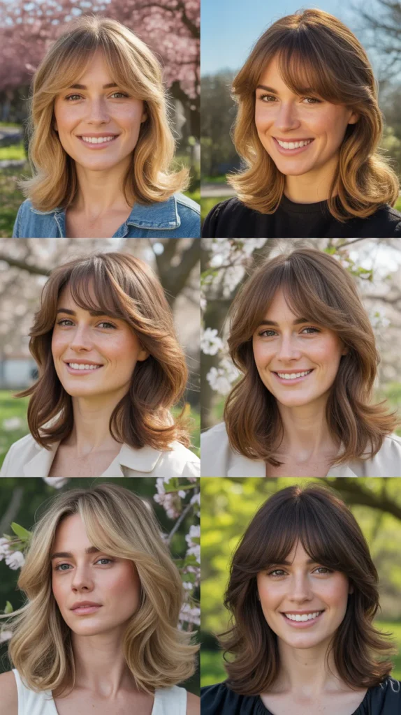 Soft Curtain Bangs with Layers