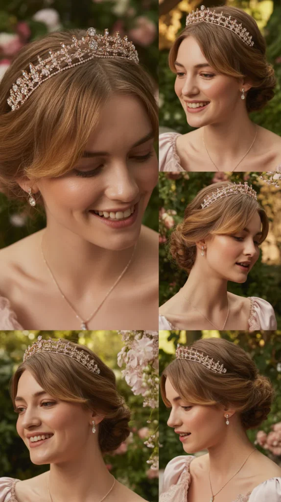 The Regency Side-Swept Curls with Delicate Tiara