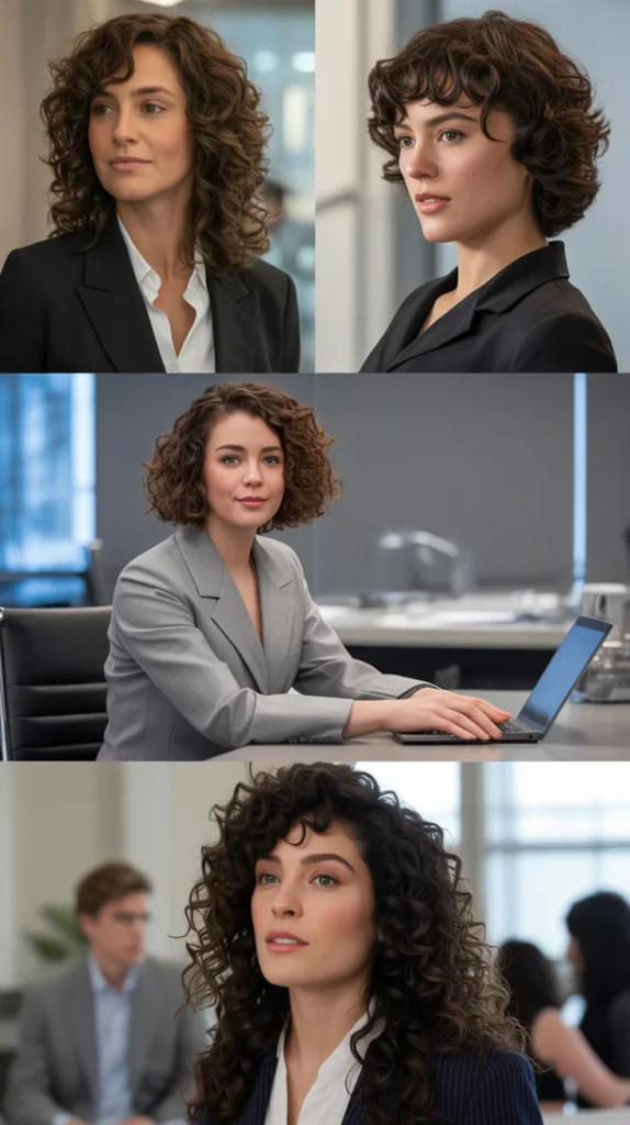 Natural Curls With Face-Framing Layers Highlighted