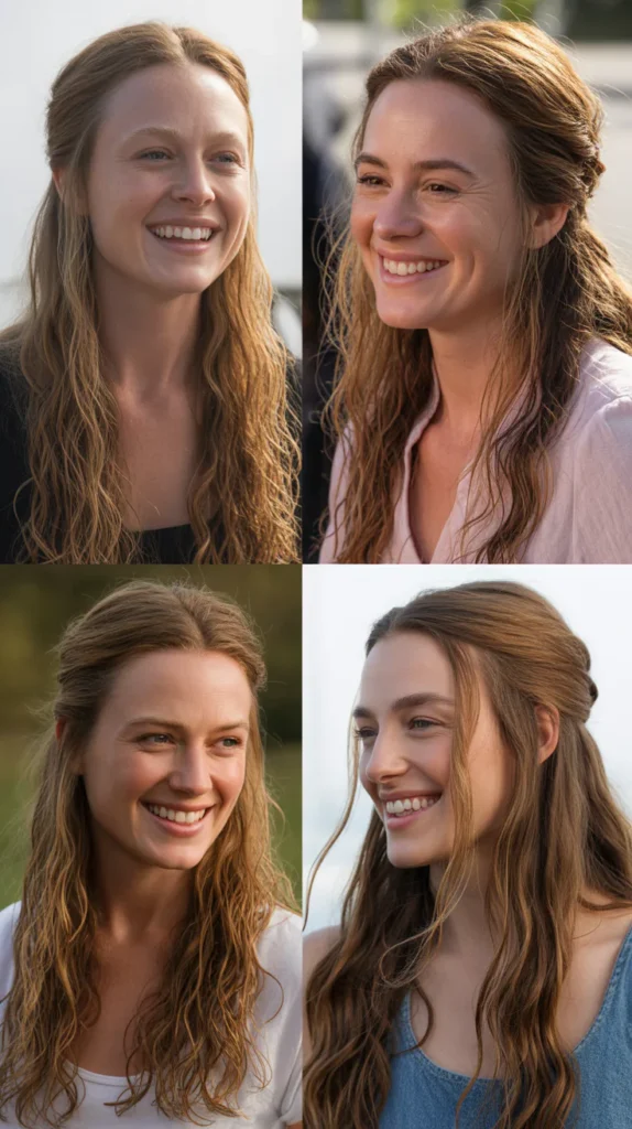 Textured Half-Up Half-Down Style