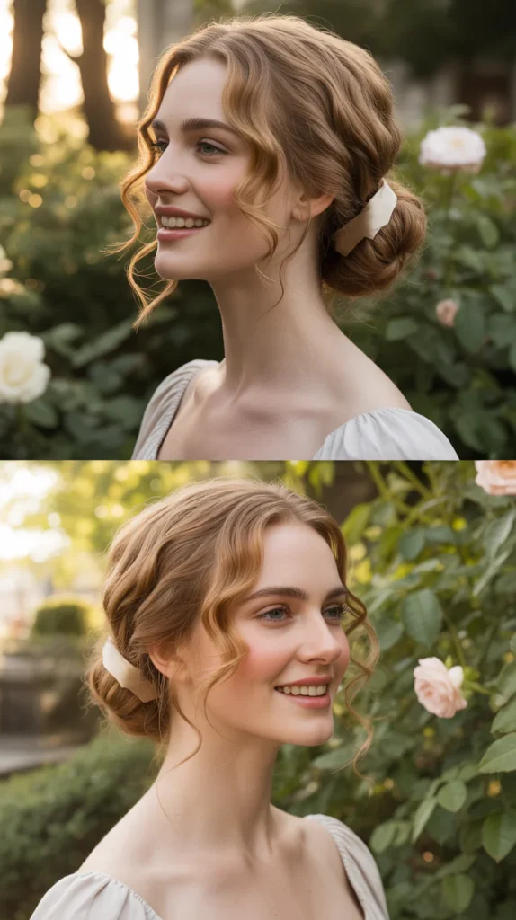 Braided Updo with Floral Accents