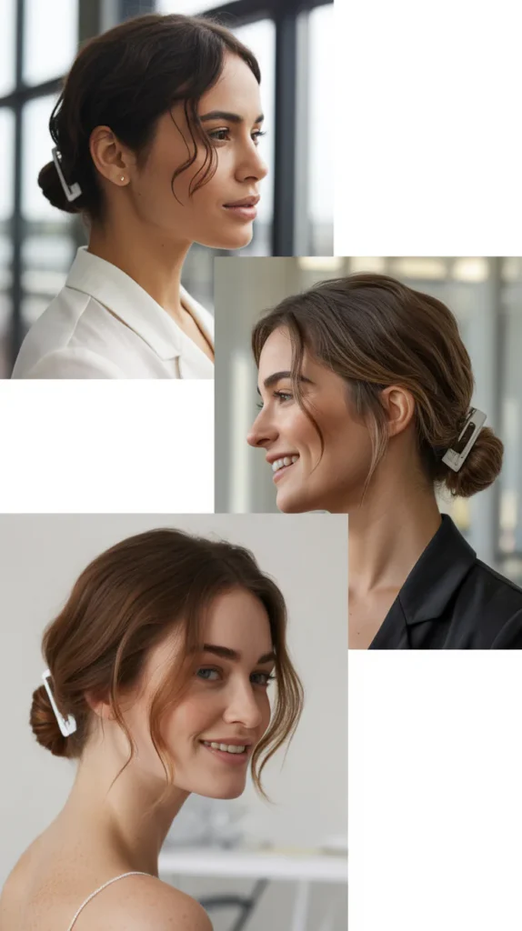 The Effortless Low Claw Clip Bun