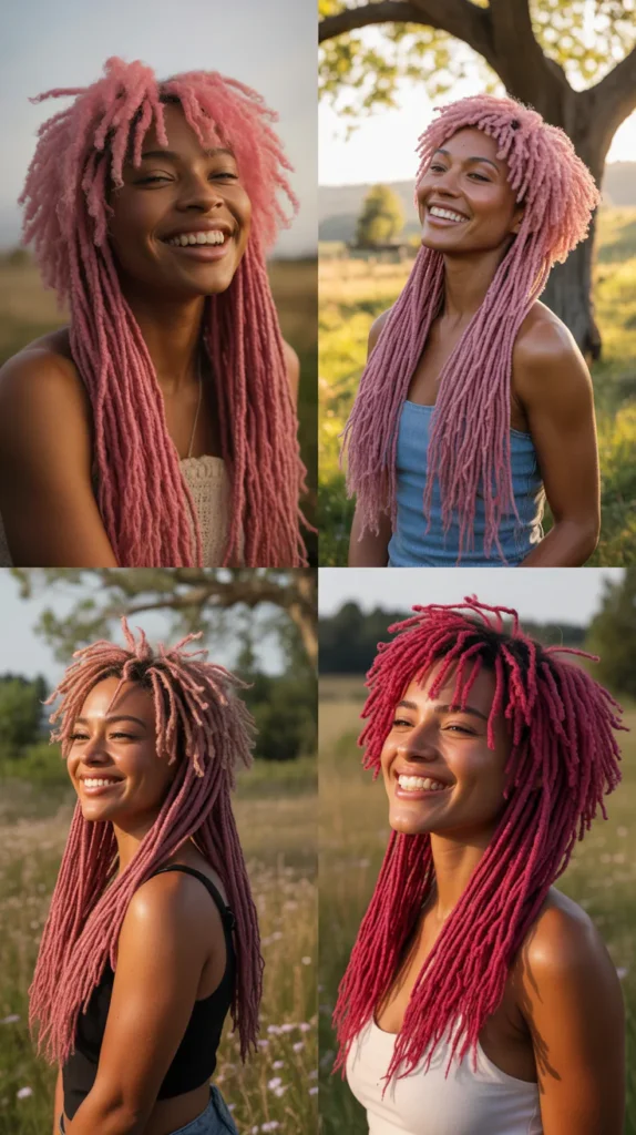 Pink Butterfly Locs Wig