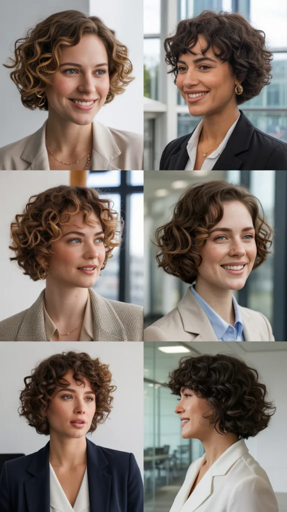 Curly Bob Tucked Behind Ears