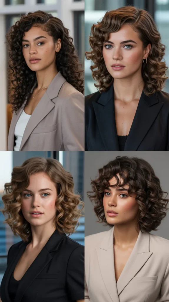 Side-Parted Voluminous Curly Blowout Look