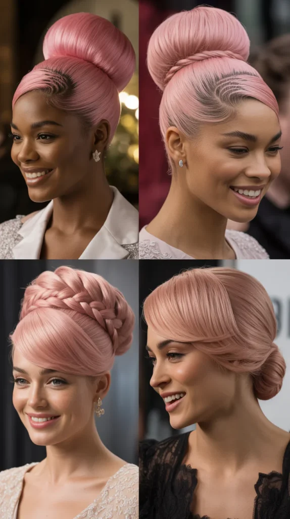 Pink Wig Updo Style
