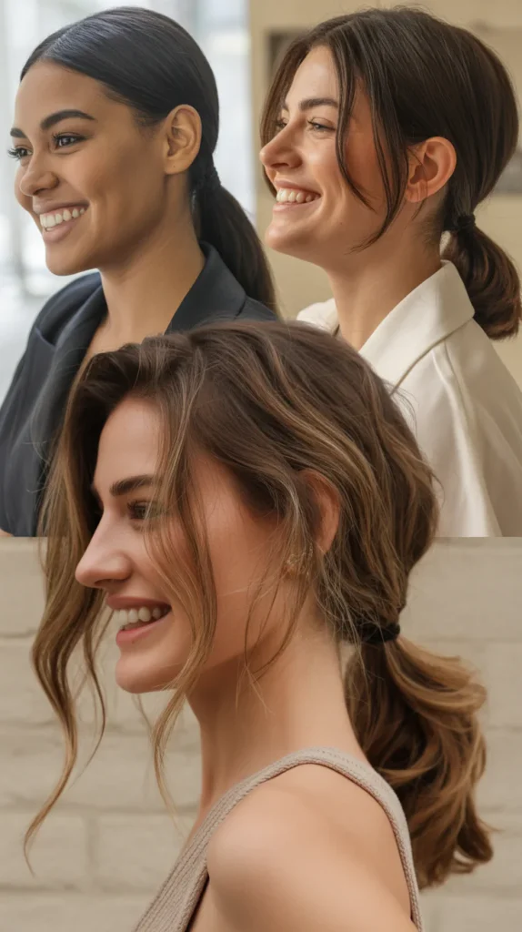 Half-Up with Low Side Ponytail