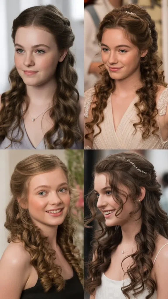 Half-Up with Cascading Curls