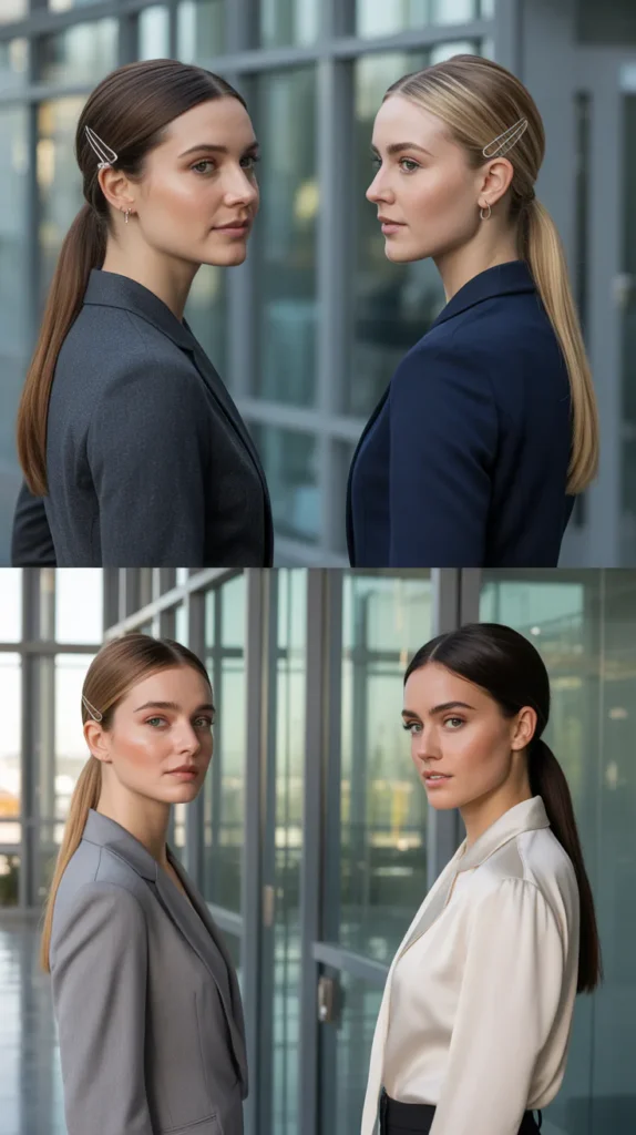 Half-Up Sleek Straight Look