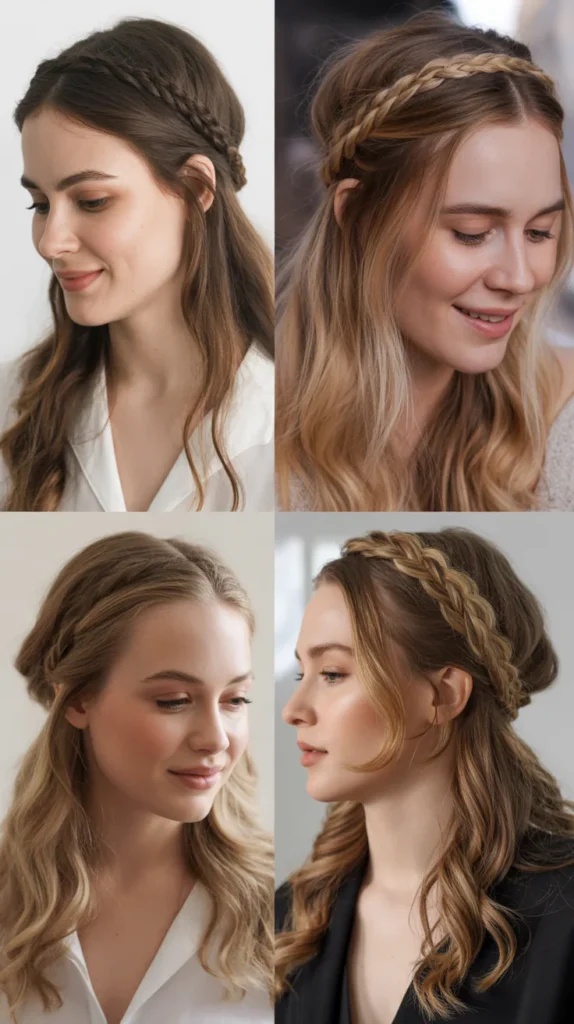 Braided Headband with Loose Hair