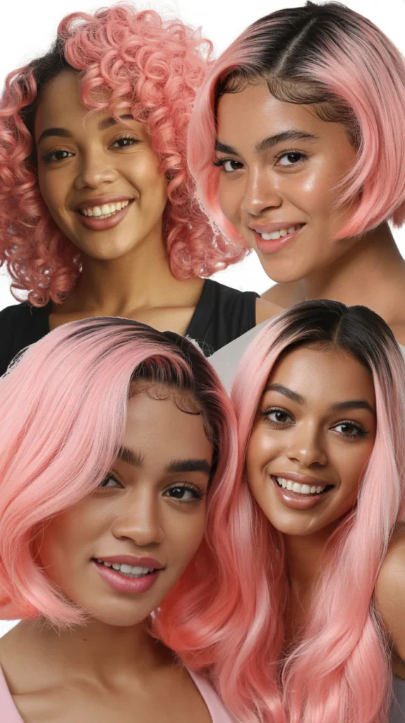 Pink Half Wig