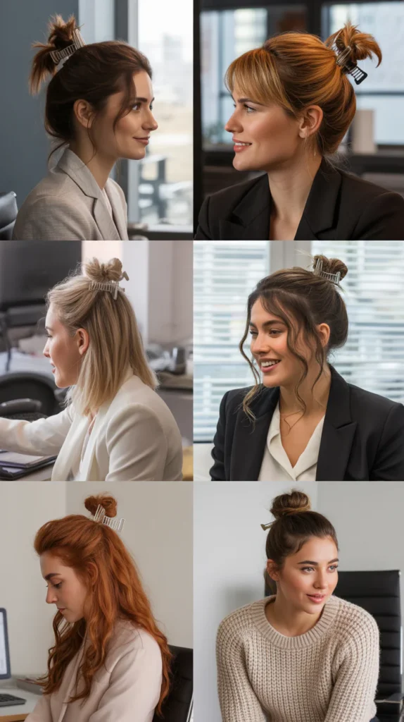The Messy Top Knot Claw Clip Style