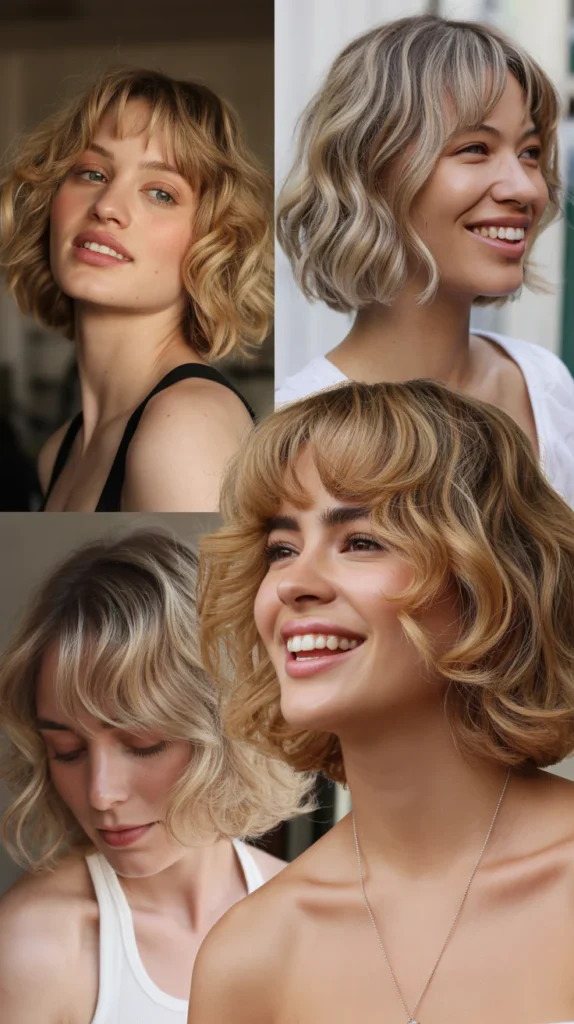 Textured Bob with Curtain Bangs