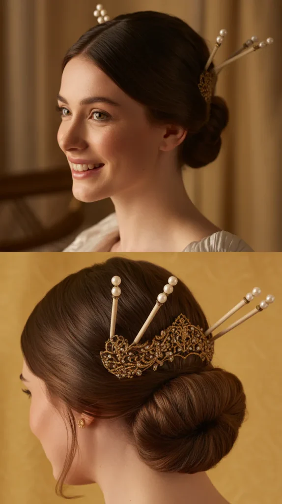 Elegant Chignon with Hair Sticks