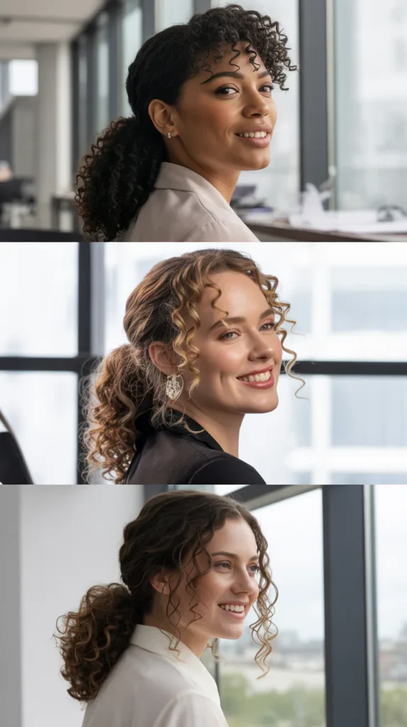 Loose Curly Low Ponytail