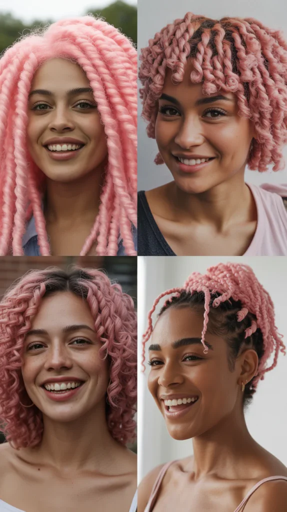 Pink Crochet Wig