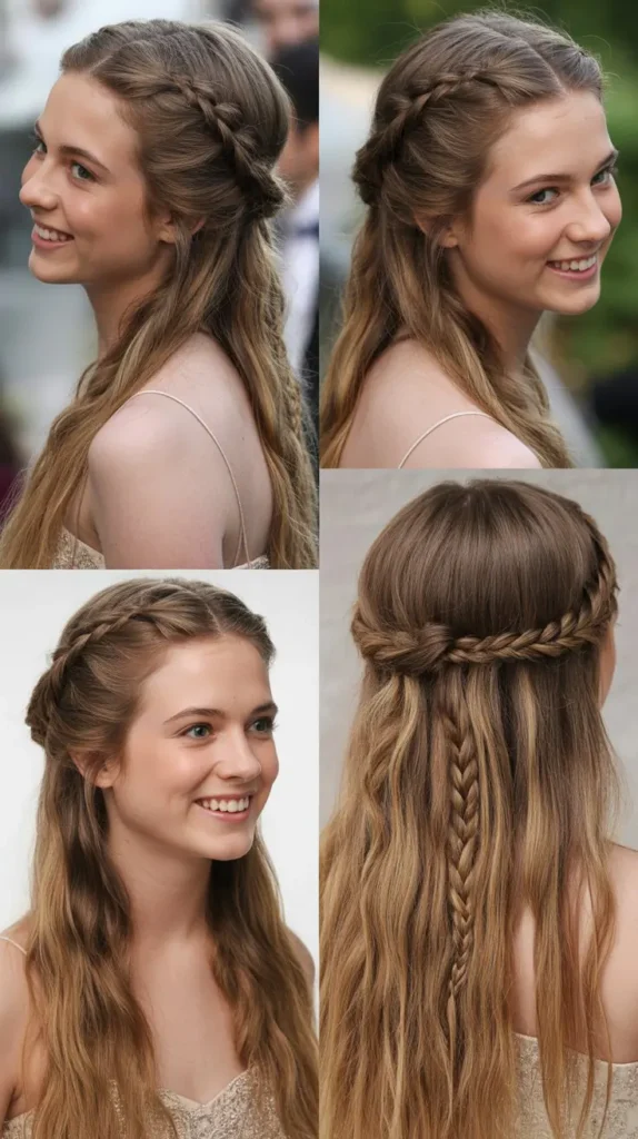 Half-Up Waterfall Braid