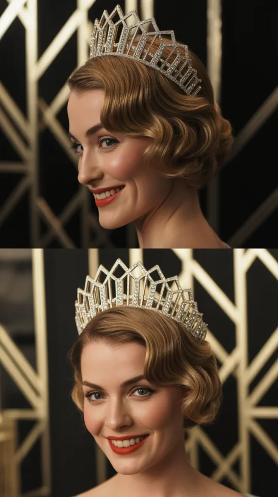 The Vintage Finger Wave Updo with Art Deco Tiara