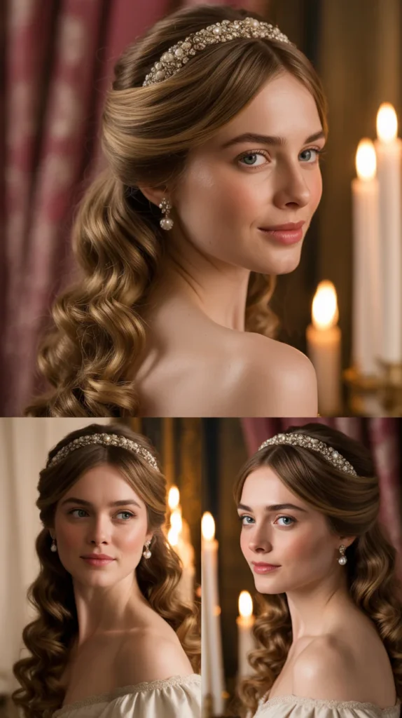 Side-Swept Curls with Jeweled Headband