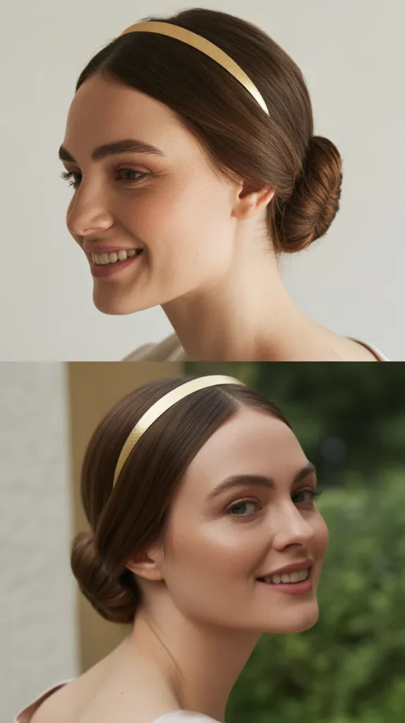 The Effortless Chignon with Minimalist Gold Tiara